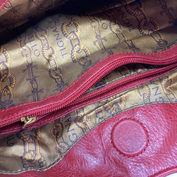 TIGNANELLO Red Leather Shoulder Bag - Picture 8 of 8